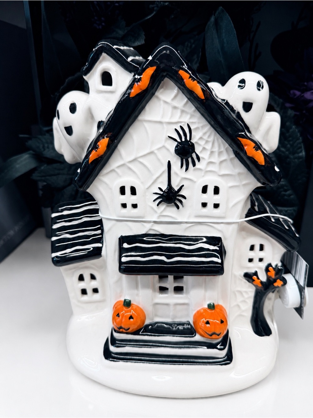KIRKTON HOUSE Light up Ceramic Haunted House with Ghost